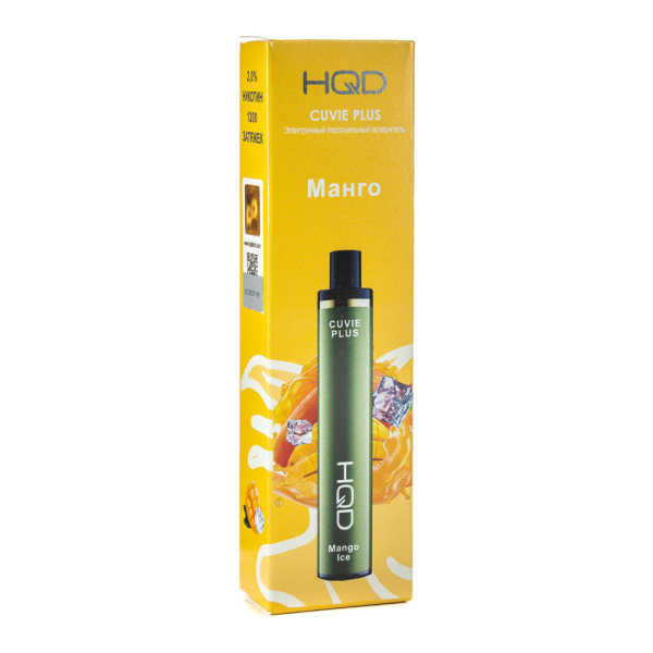 Одноразовая электронная сигарета HQD Cuvie Plus Mango ice (Манго со льдом) 1200 затяжек в Санкт-Петербурге