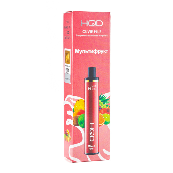 Одноразовая электронная сигарета HQD Cuvie Plus Mix Fruit (Мультифрукт) 1200 затяжек в Санкт-Петербурге