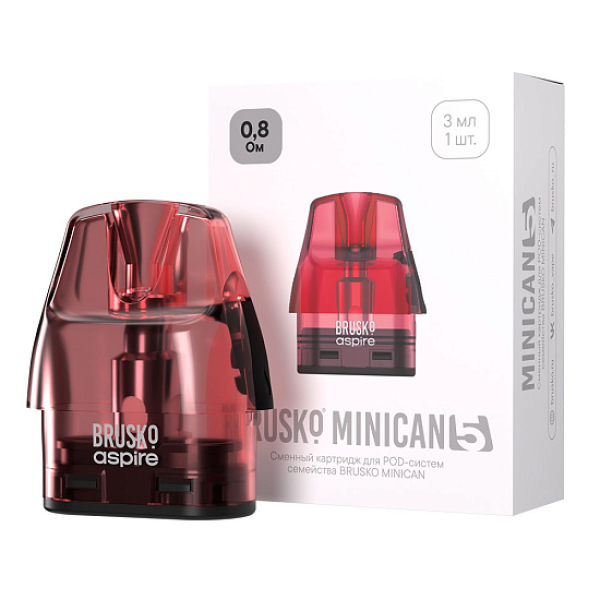 Картридж Brusko Minican 5 3 Мл 08 Ом Красный Red Упак. 1 Шт. в Санкт-Петербурге